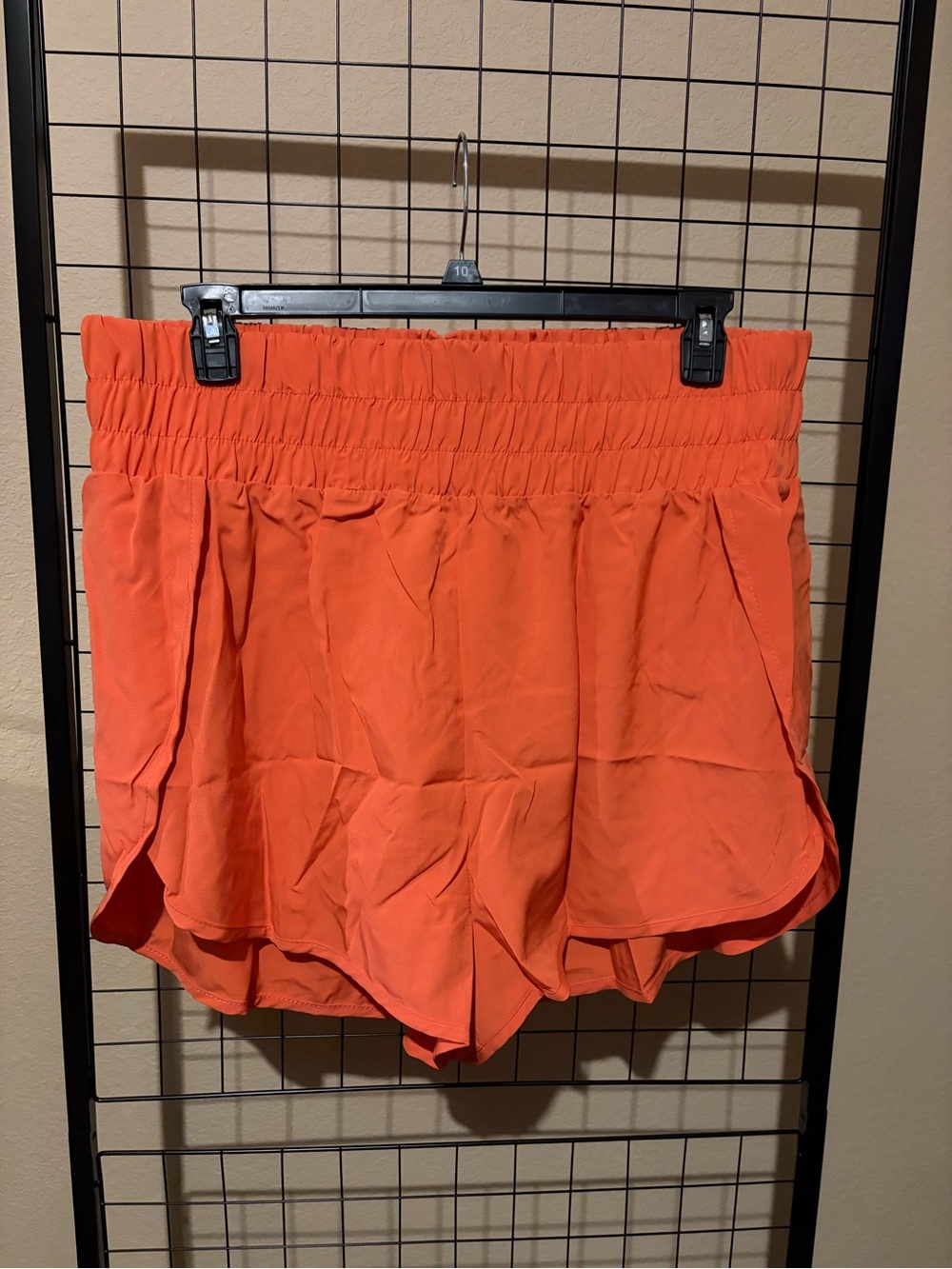 DoublJu High-Waist Elastic Pull-On Women’s Shorts in Orange